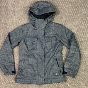 Columbia Omni Tech Waterproof Jacket Women's XS Gray Pinstripe